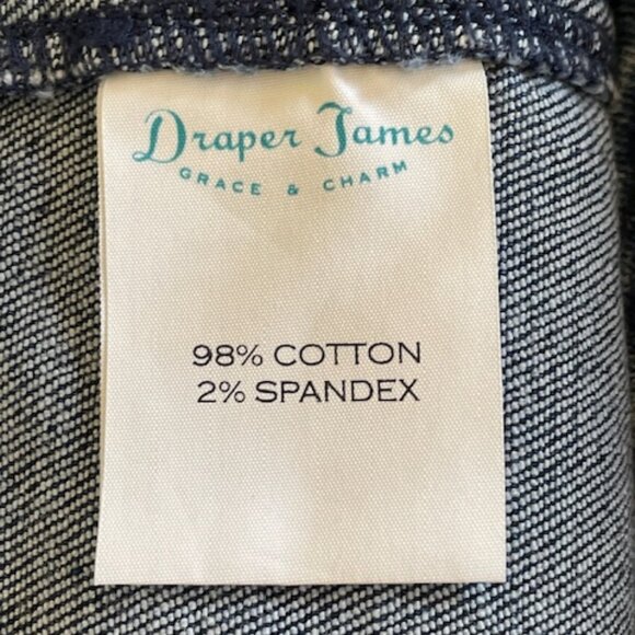 DRAPER JAMES Denim Puff Sleeve Sheath Shift Dress 10 - Picture 13 of 17